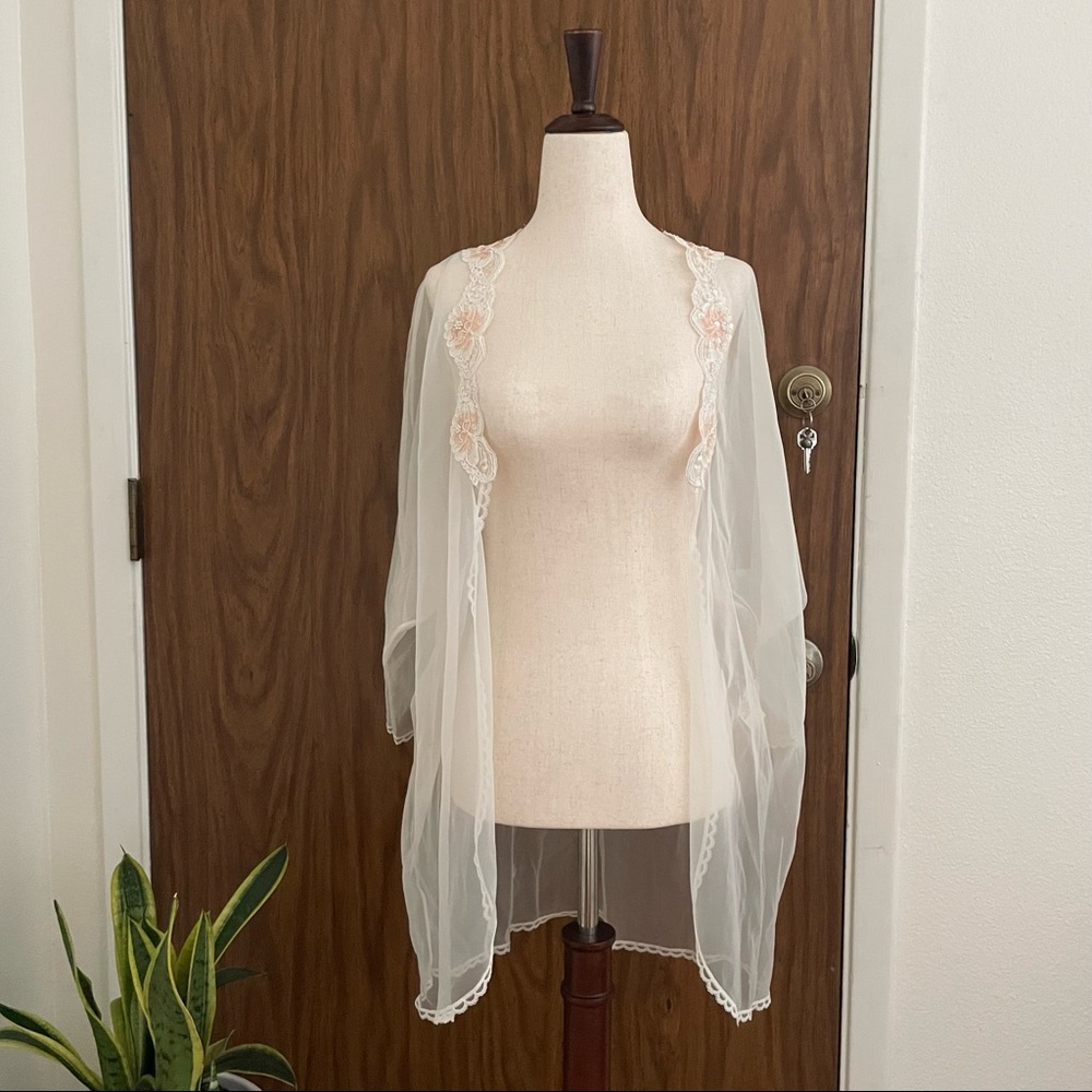 Vintage Val Mode sexy sheer mesh robe lingerie